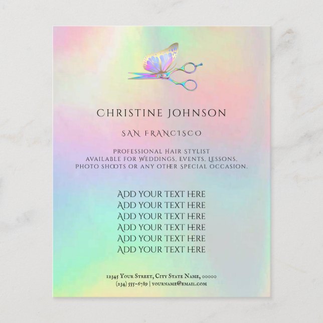 professional hair stylist flyer (Front)