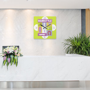 Professional Hair Stylist Iconic Designed Square Wall Clock