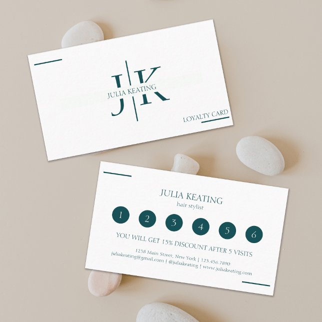 Professional Hair Stylist Modern Minimalist Salon Loyalty Card (Creator Uploaded)