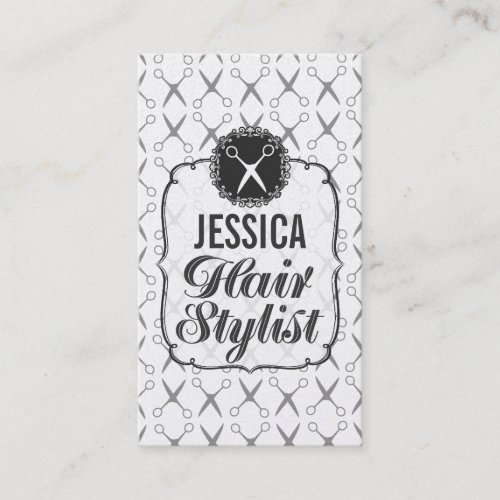 Professional Hair Stylist Silver Business Cards