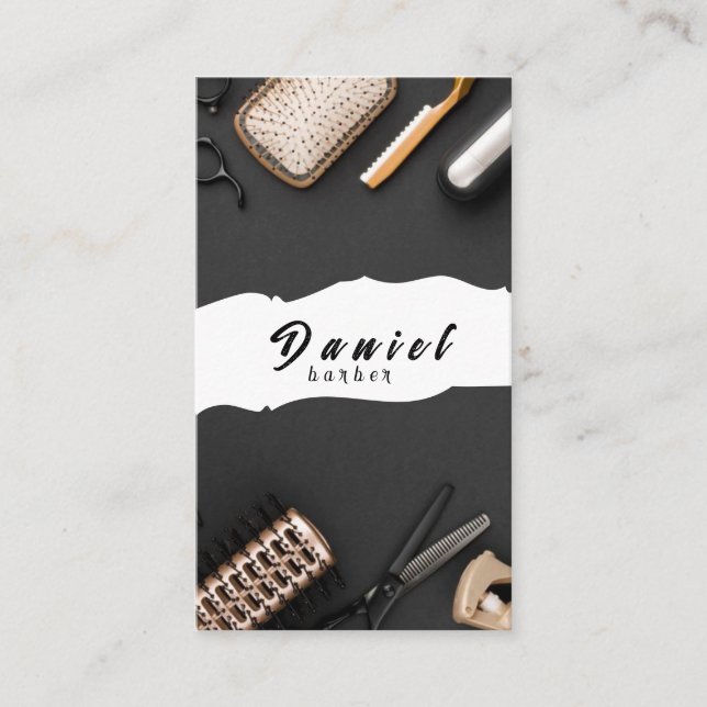 Professional Haircuts and Styling Business Card (Front)