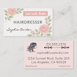 Professional Hairdresser Horizontal Double-Sided Business Card
