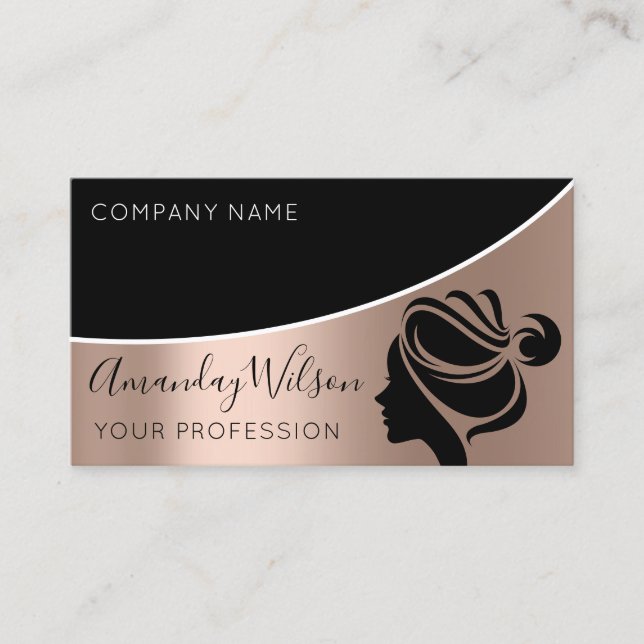 Professional Hairdresser Lashes Extension Rose Business Card (Front)