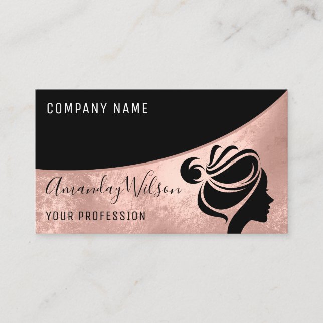 Professional Hairdresser Lashes Makeup Rose Business Card (Front)