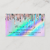 Professional Hairdresser Scissors Rose Holograph Business Card (Back)