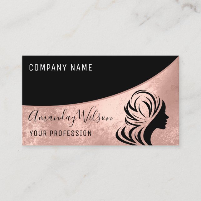 Professional Hairdresser Stylist Lashes Rose Business Card (Front)