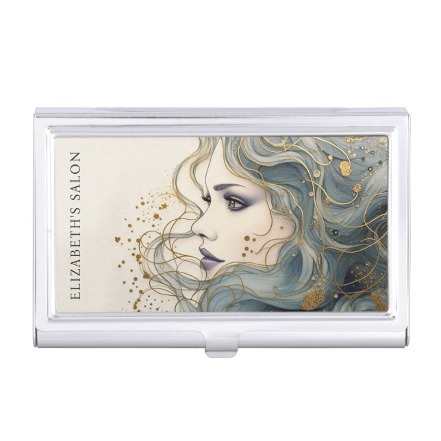 Professional Hairstylist Beauty Salon  Business Card Case (Front)