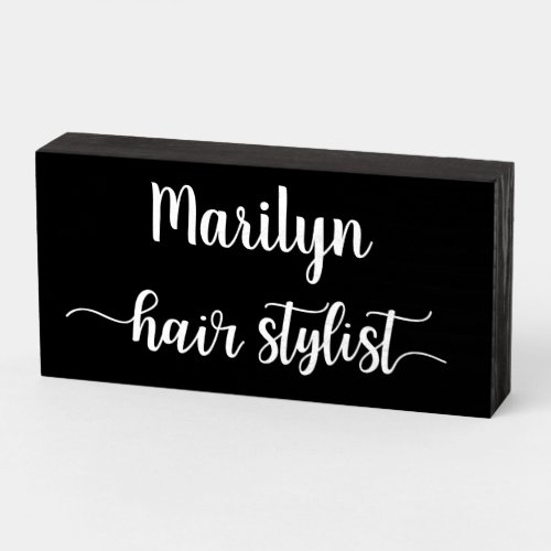 Professional Hairstylist Monogram Salon Wooden Box Sign