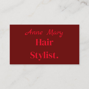 Professional Hairstylist Salon Minimal Burgundy Business Card