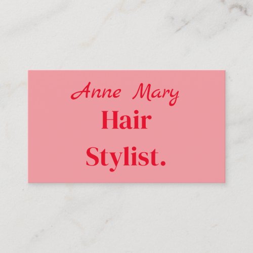 Professional Hairstylist Salon Minimal Orange Pink Business Card