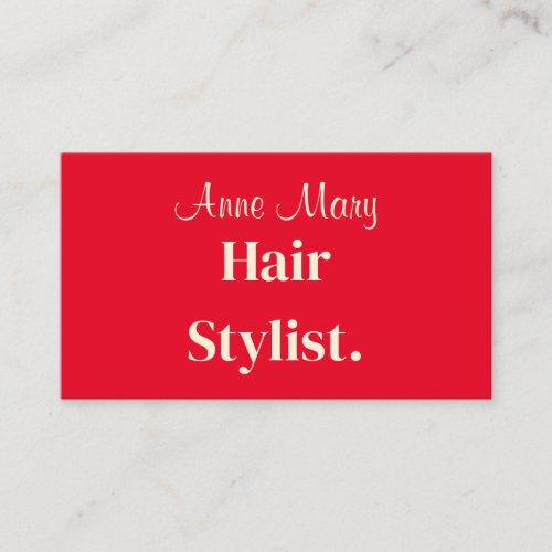 Professional Hairstylist Salon Orange Ivory Trendy Business Card