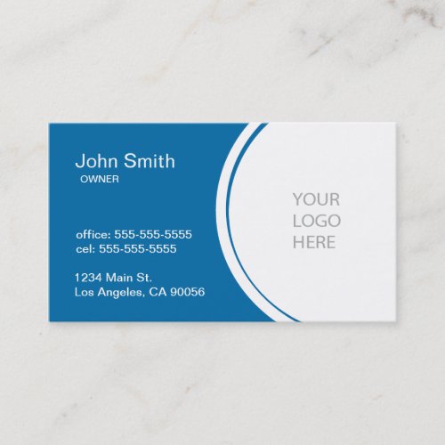 Professional Half Circle Blue Business Card
