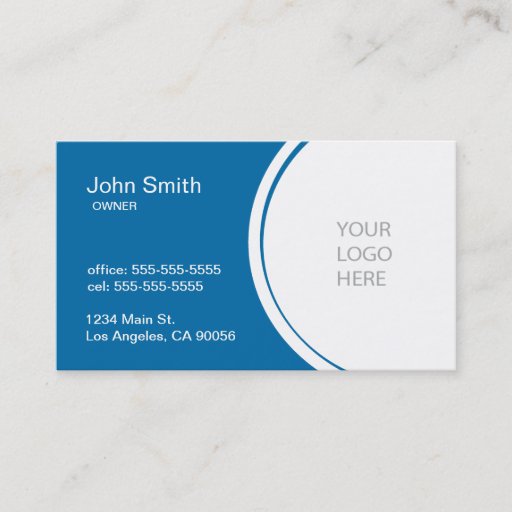 Customizable Professional Half Circle Blue Business Card