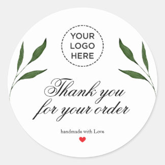 Professional Handmade with love Thank you Classic Round Sticker