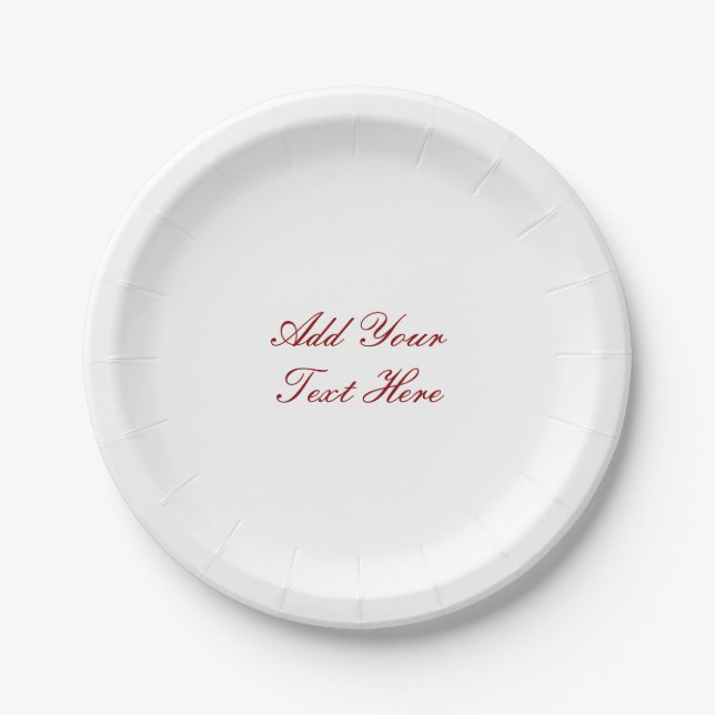 Professional handwriting add text modern paper plates (Front)
