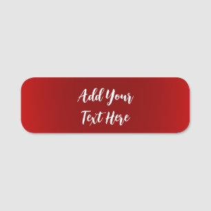 Professional handwriting add text modern red name tag