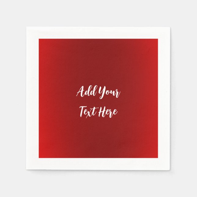 Professional handwriting add text modern red napkins (Front)