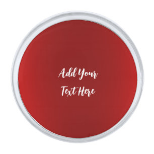 Professional handwriting add text modern red silver finish lapel pin
