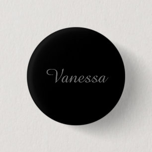 Professional handwriting name custom black button