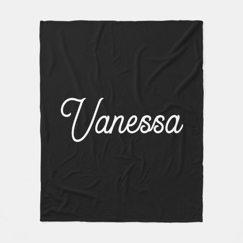 Professional handwriting name custom black fleece blanket