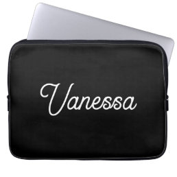 Professional handwriting name custom black laptop sleeve