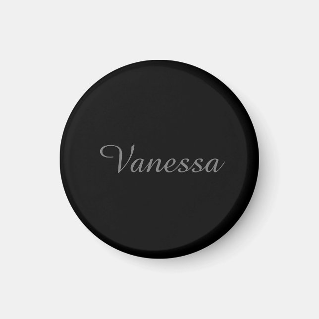 Professional handwriting name custom black magnet (Front)