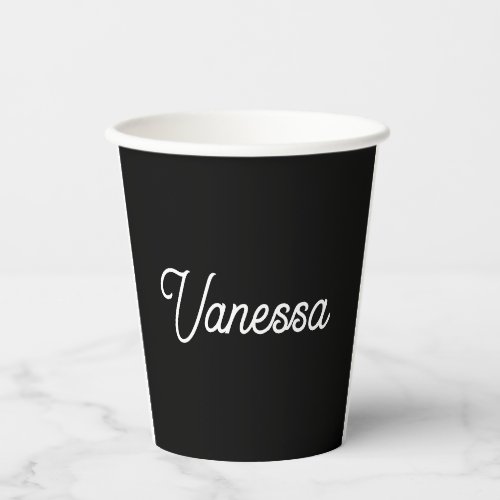 Professional handwriting name custom black paper cups
