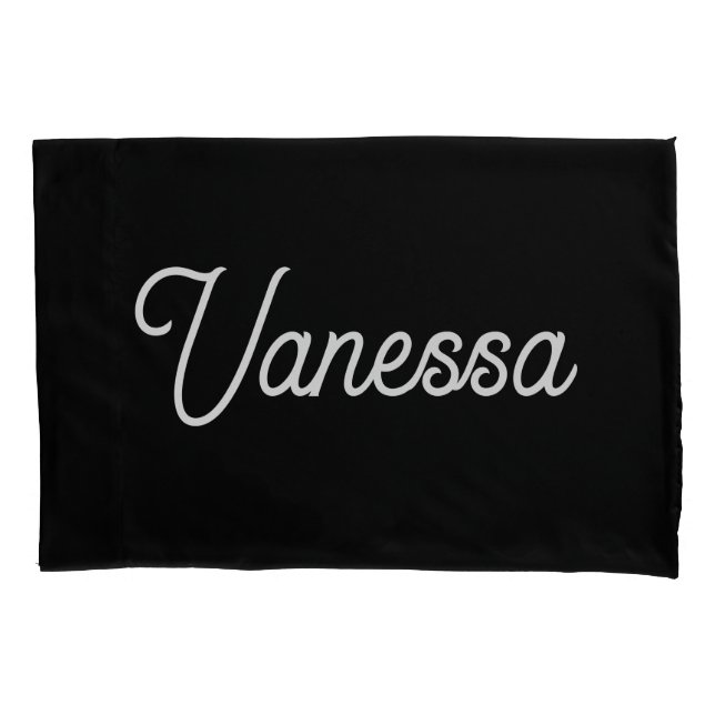 Professional handwriting name custom black pillow case (Front)
