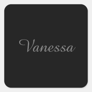 Professional handwriting name custom black square sticker
