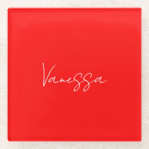 Professional handwriting name custom glass coaster