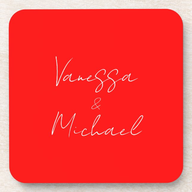 Professional handwriting name custom wedding beverage coaster (Front)