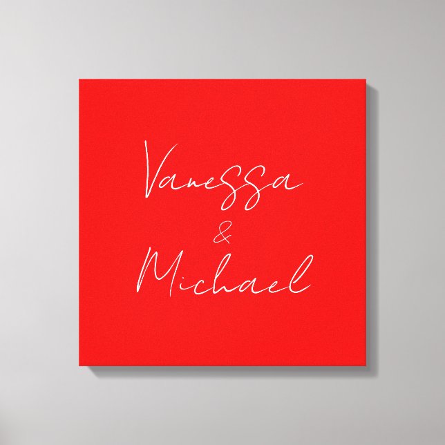 Professional handwriting name custom wedding canvas print (Front)