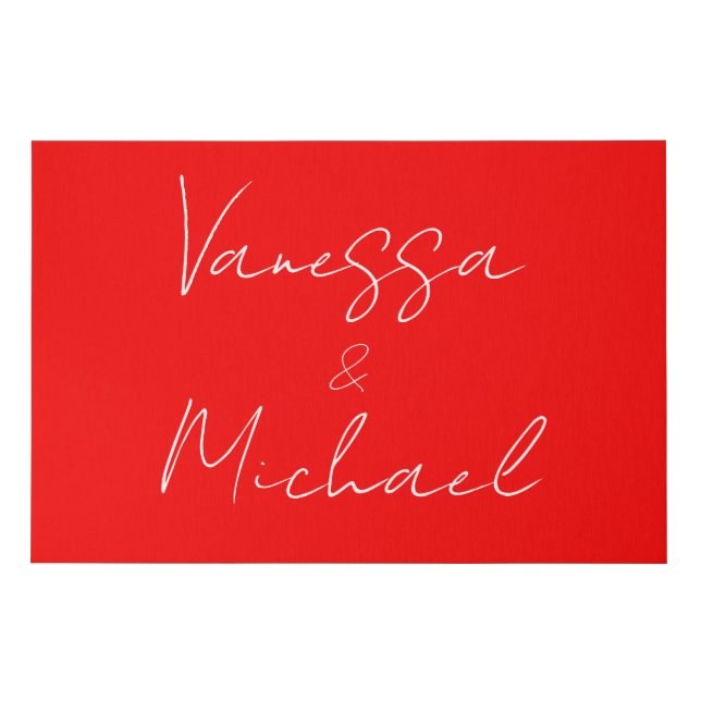 Professional handwriting name custom wedding faux canvas print (Front)