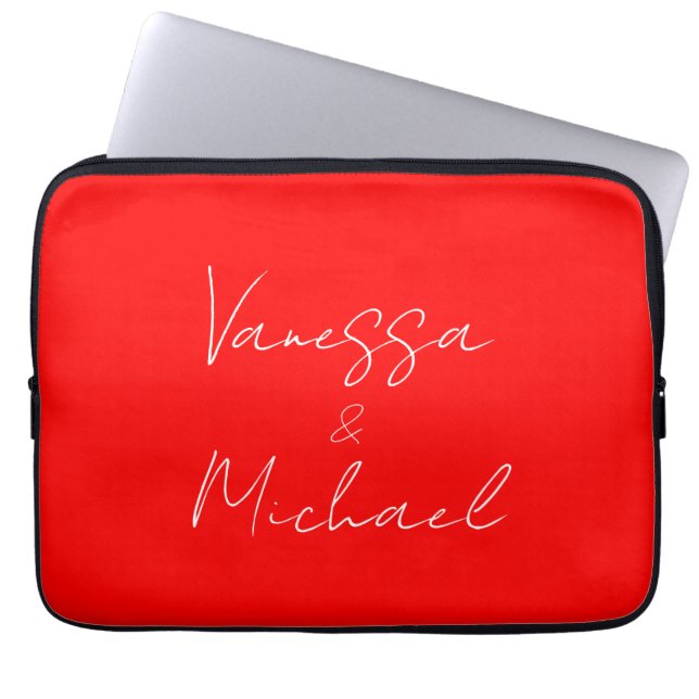 Professional handwriting name custom wedding laptop sleeve (Front)