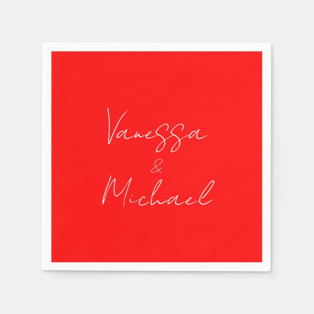 Professional handwriting name custom wedding napkins (Front)