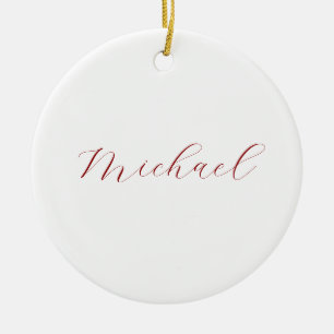 Professional handwriting name minimalist modern ceramic ornament