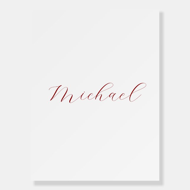 Professional handwriting name minimalist modern foam board (Front)
