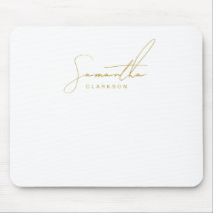 Professional Handwritten Gold Script Typography Mouse Pad