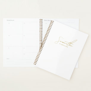 Professional Handwritten Gold Script Typography Planner