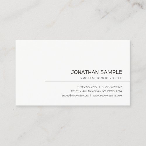 Professional Handwritten Script Elegant Simple Top Business Card