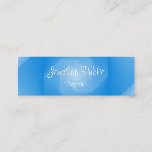 Professional Handwritten Script Name Blue Template Mini Business Card