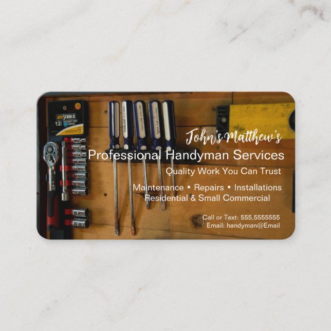 Professional Handyman Business Card Template (Front)