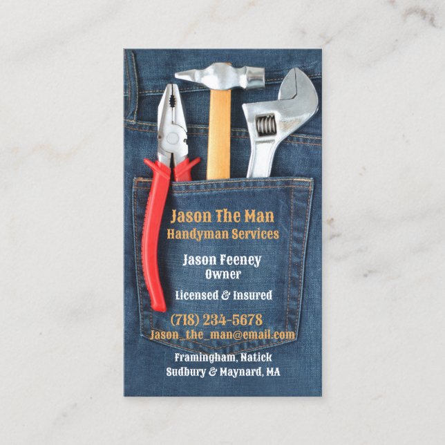 Professional Handyman Business Card Template (Front)