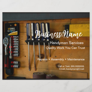 Professional Handyman Business Card Template Flyer