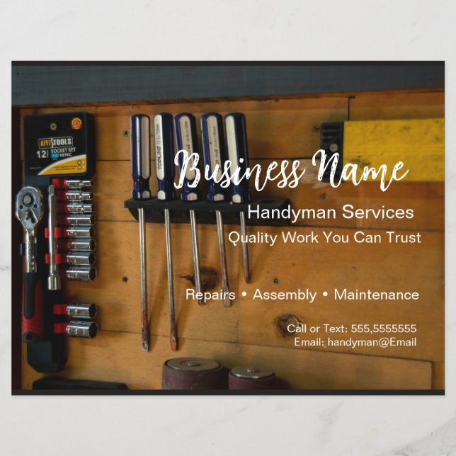 Professional Handyman Business Card Template Flyer (Front)