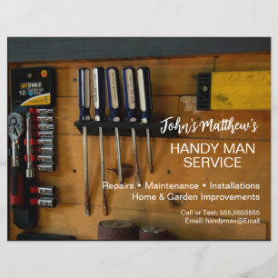 Professional Handyman Business Card Template Flyer