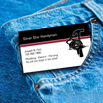Professional Handyman Business Cards by Luckyturtle at Zazzle