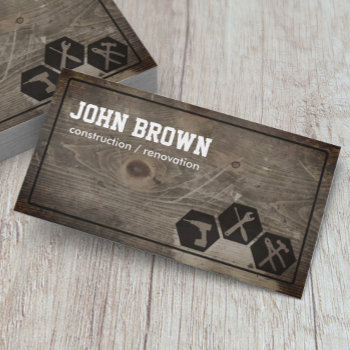 Professional Handyman Construction Carpentry Business Card by BlackEyesDrawing at Zazzle