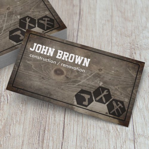 Professional Handyman Construction Carpentry Business Card