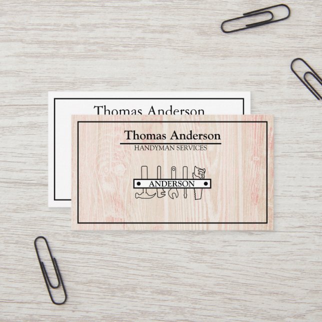 Professional Handyman Home Repair Business Custom  Card (Front/Back In Situ)
